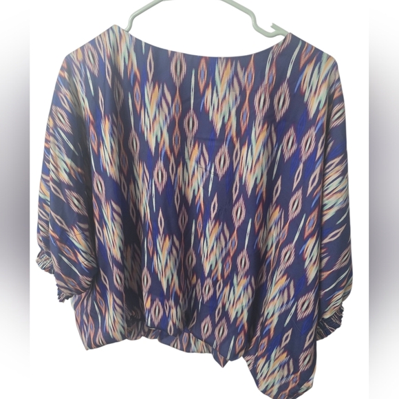 Democracy Women's Blue Patterned Top, Size XL - Picture 2 of 4